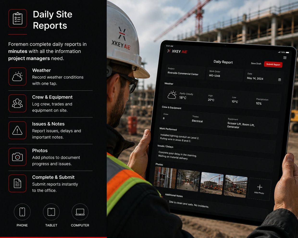 Xkey artwork: Daily Site Reports